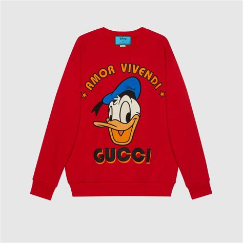 red gucci donald hoodie